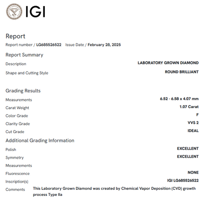 1.07 Carat Round Diamond