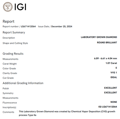 1.07 Carat Round Diamond