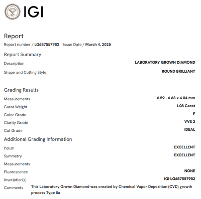 1.08 Carat Round Diamond