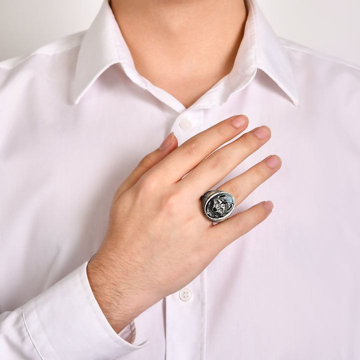 Bague Northern Wolf Spirit | Bijoux artistiques peints à la main avec motif de loup