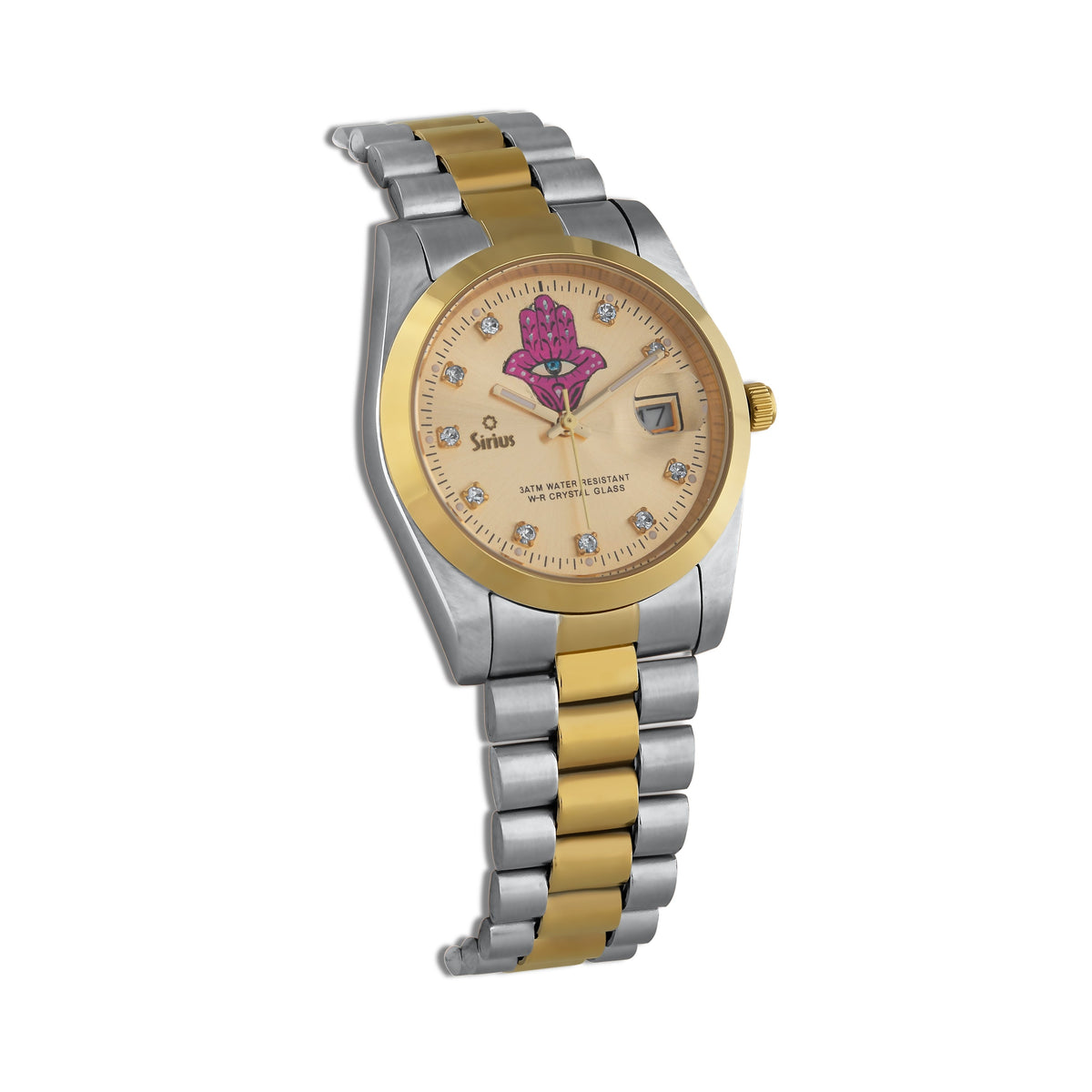 Élégante montre pour femme avec main de Fatima – bijou haut de gamme de Rosy Lab Diamonds