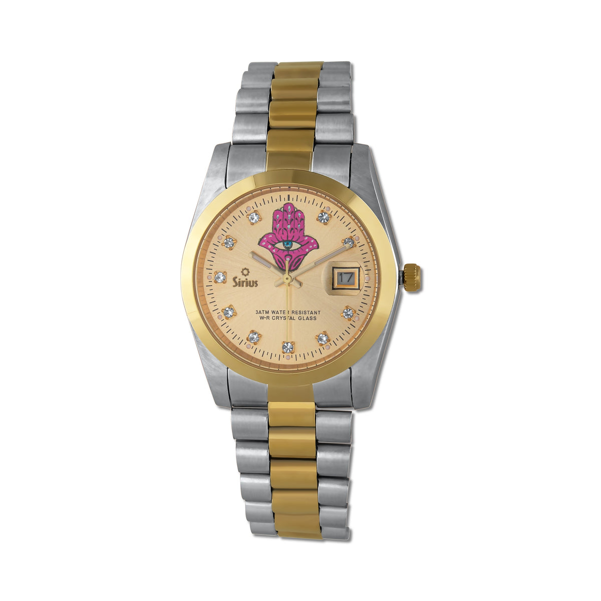 Élégante montre pour femme avec main de Fatima – bijou haut de gamme de Rosy Lab Diamonds
