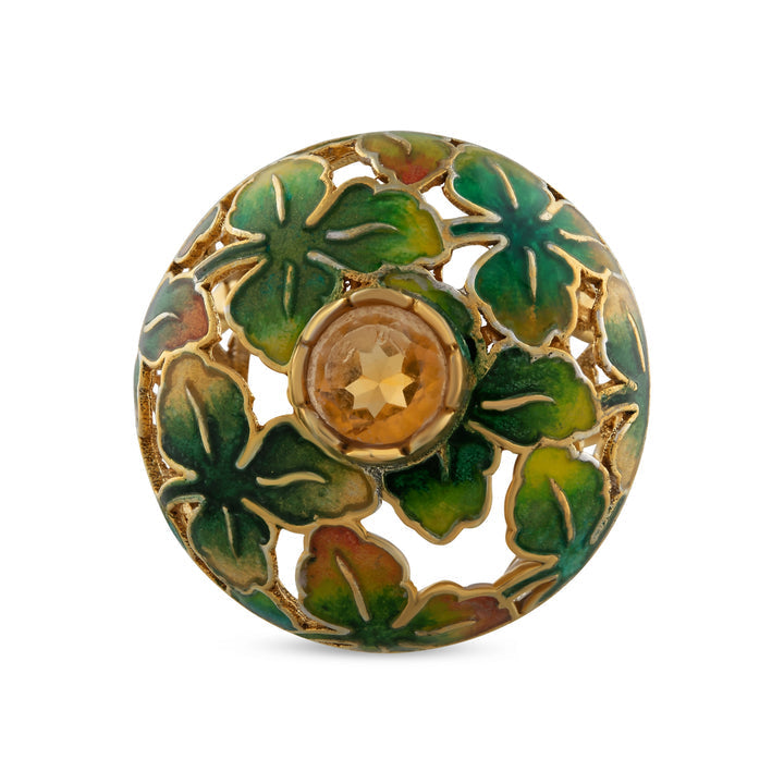 Bague en émail artistique avec citrine | Bijou fantaisie artistique fait main – Bijoux haut de gamme de Rosy Lab Diamonds