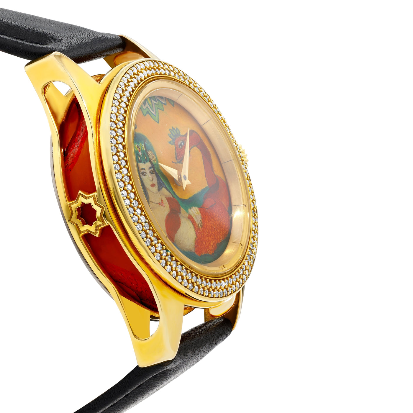 Wunderschöne Sahmaran bemalte Uhr - hochwertiger Schmuck von Rosy Lab Diamonds
