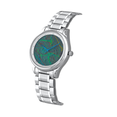 Green abstract clock for women