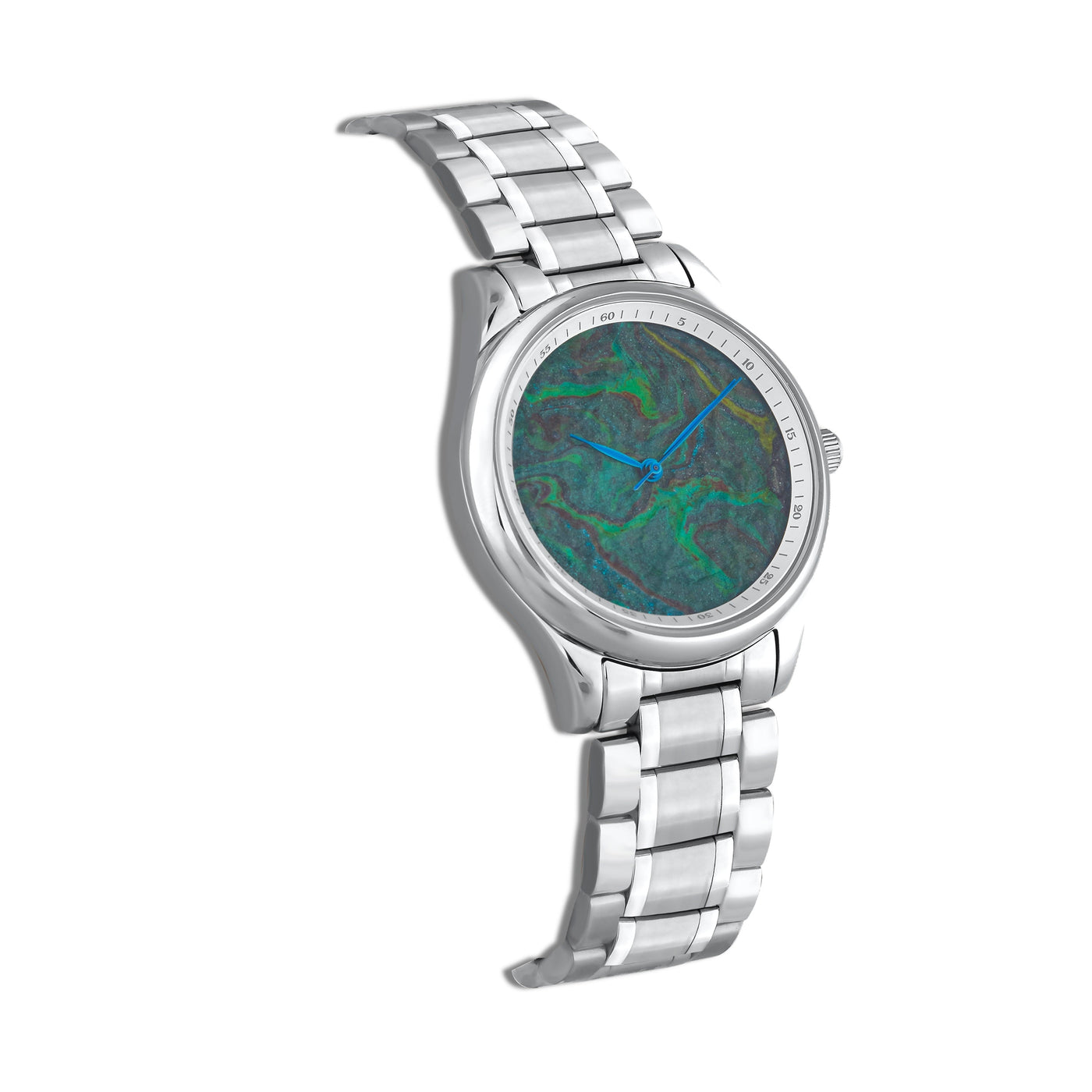 Green abstract clock for women