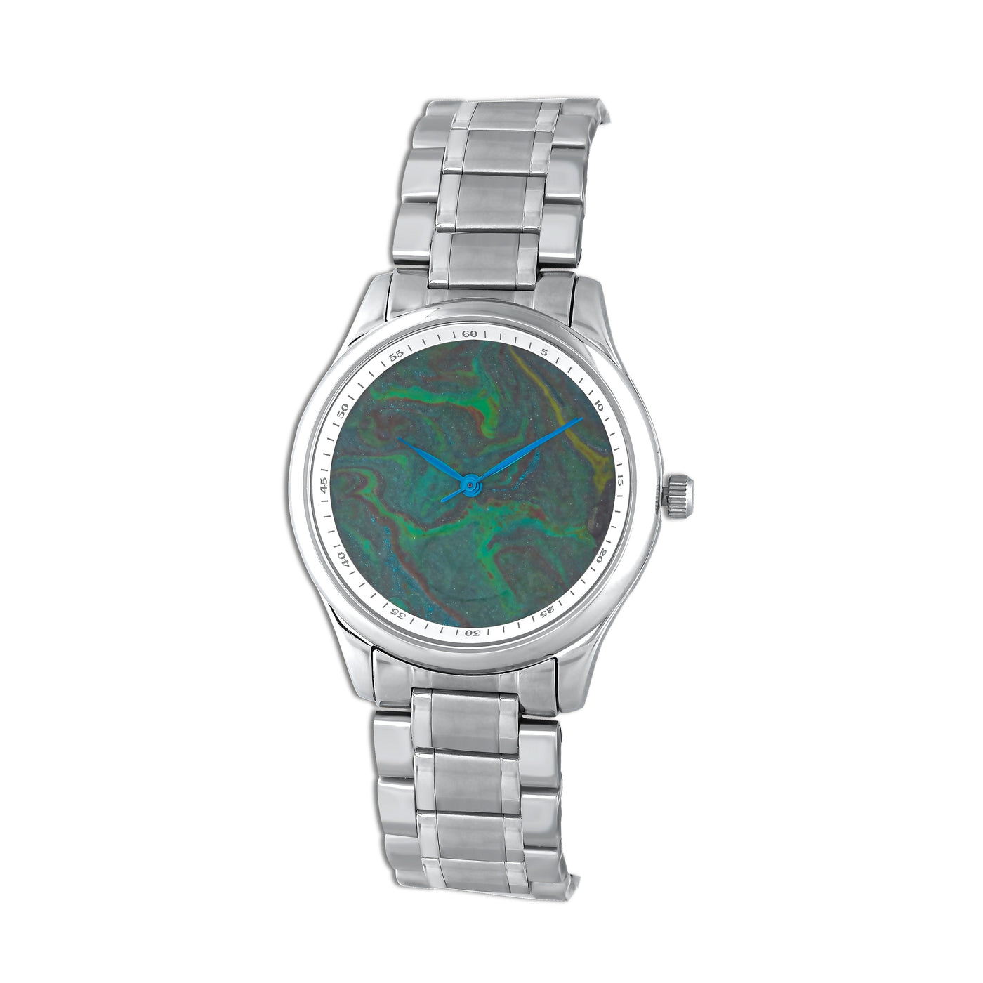 Green abstract clock for women