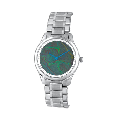 Green abstract clock for women