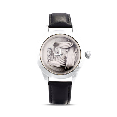 Black White Horses Watch