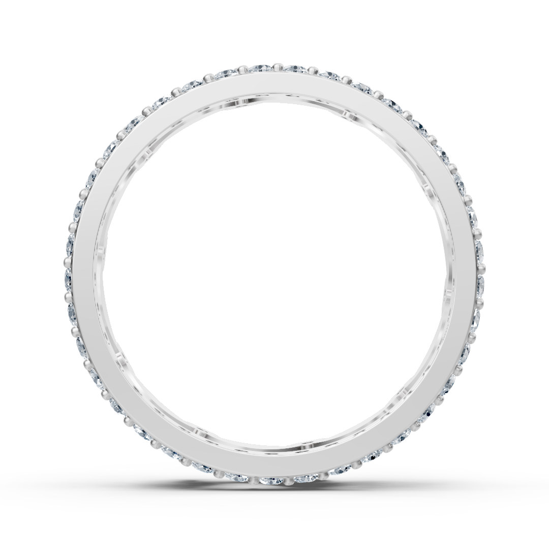 Bague en or blanc florale avec motif floral et 67 diamants de laboratoire