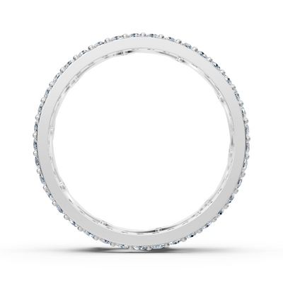 Bague en or blanc florale avec motif floral et 67 diamants de laboratoire