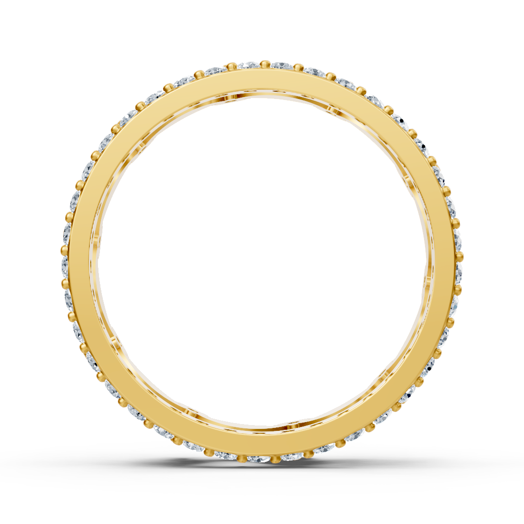 Bague en or jaune florale avec motif floral et 67 diamants de laboratoire