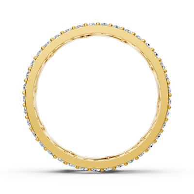 Bague en or jaune florale avec motif floral et 67 diamants de laboratoire