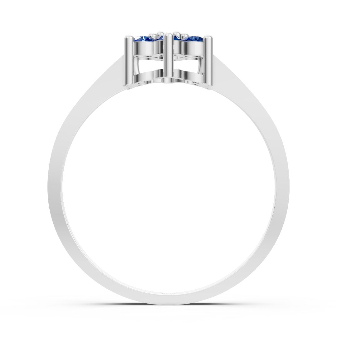 Saphirring mit Diamanten in 8K Weißgold | Rosy – hochwertiger Schmuck von Rosy Lab Diamonds