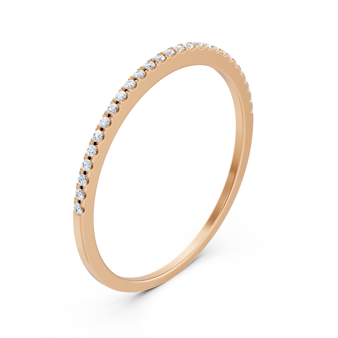 Délicue bague en or rose avec 27 diamants – bijoux haut de gamme de Rosy Lab Diamonds