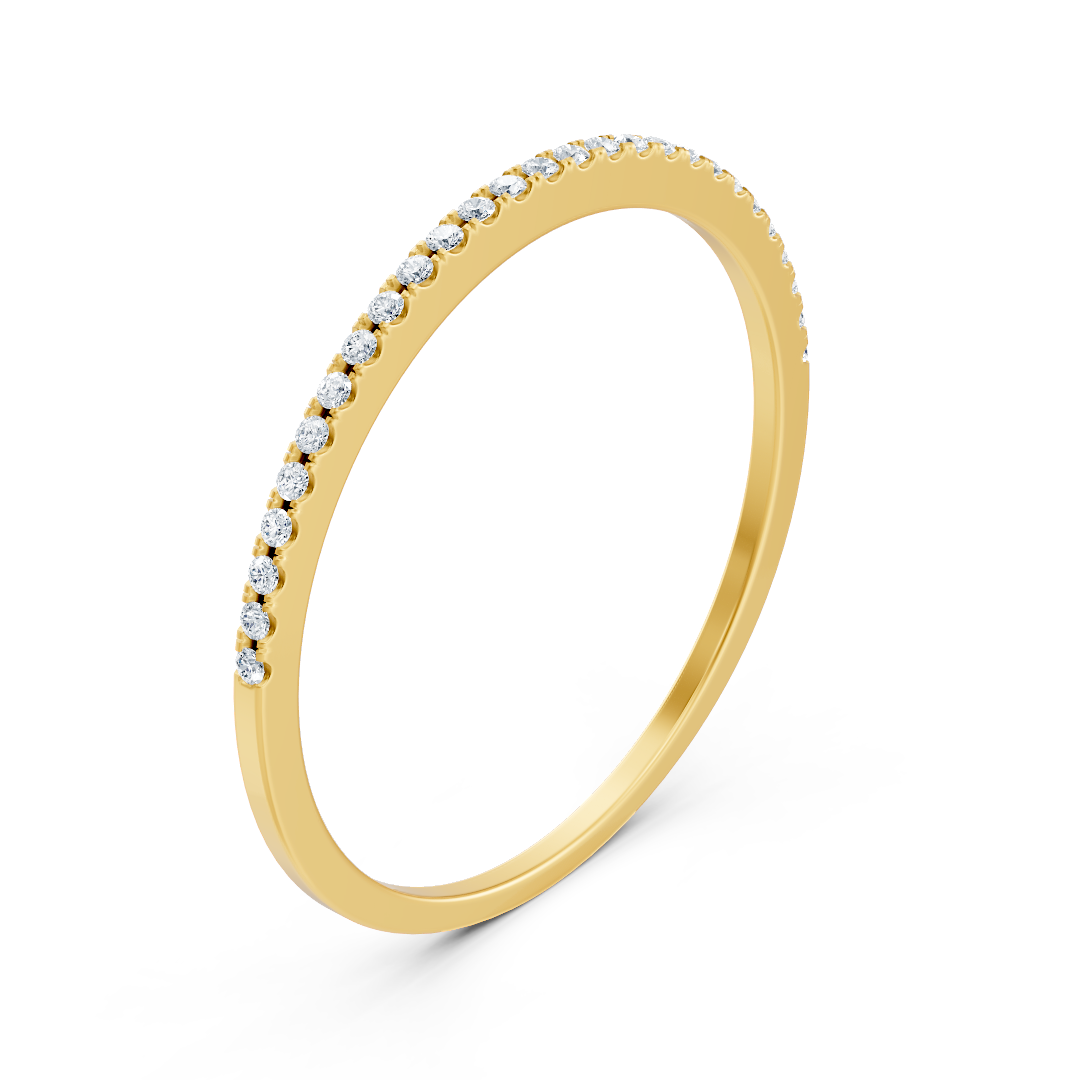 Ring mit Diamant & Labordiamanten in 14K Gelbgold | Rosy – hochwertiger Schmuck von Rosy Lab Diamonds