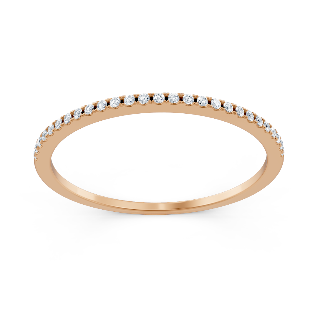 Délicue bague en or rose ornée de 27 diamants – bijoux haut de gamme de Rosy Lab Diamonds