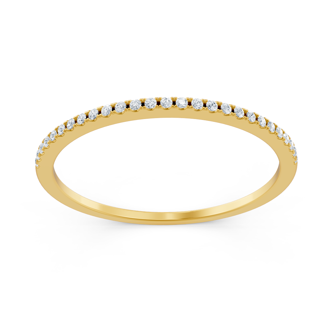 Birgie diamond half eternity ring in yellow gold