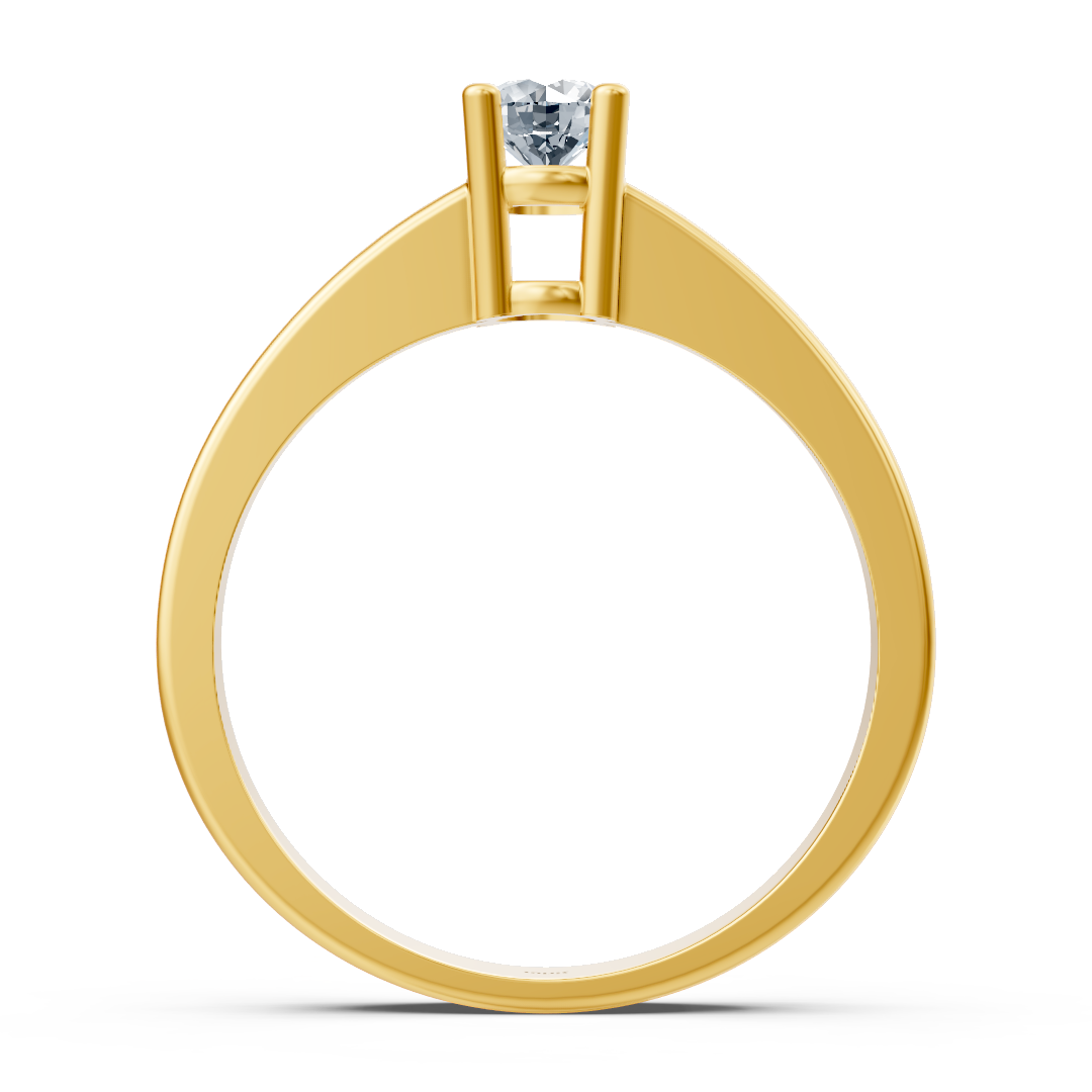 Bague solitaire Lyra avec diamant de laboratoire 0,28 ct en or jaune 14 carats