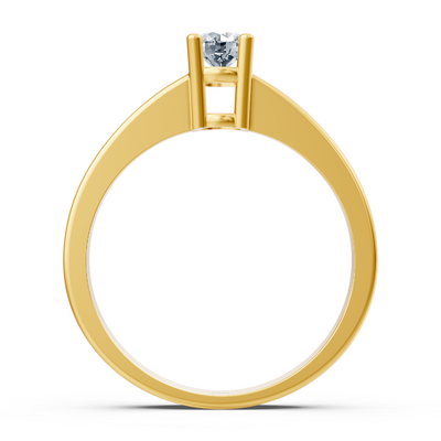 Bague solitaire Lyra avec diamant de laboratoire 0,28 ct en or jaune 14 carats
