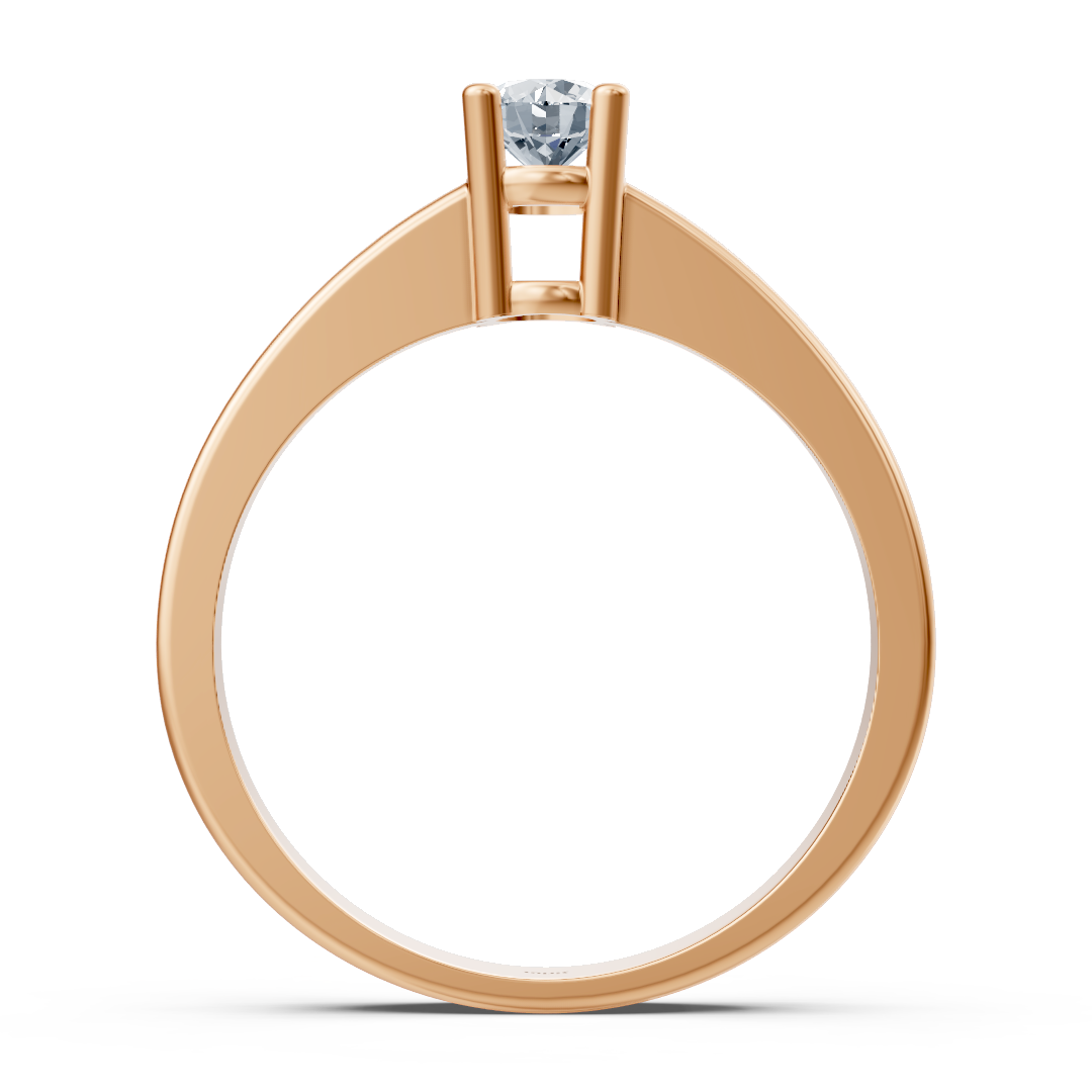 Bague solitaire Elara avec diamant de laboratoire 0,28 ct en or rose 14 carats