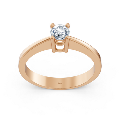 Bague solitaire Elara avec diamant de laboratoire 0,28 ct en or rose 14 carats