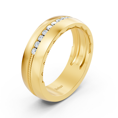 Ehering Solerio mit 0,19 ct Labordiamanten in 14K Gelbgold