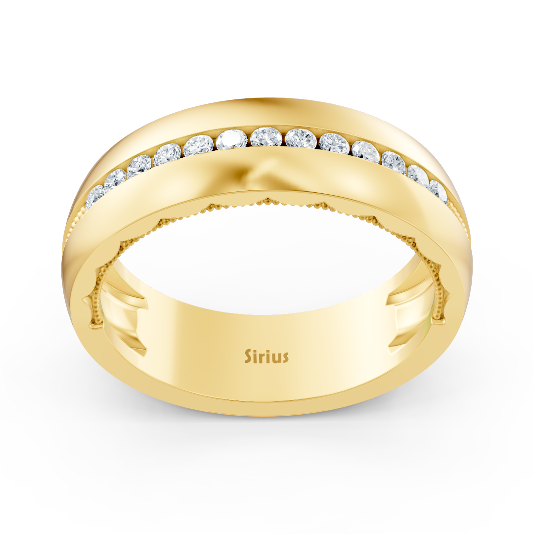Ehering Solerio mit 0,19 ct Labordiamanten in 14K Gelbgold