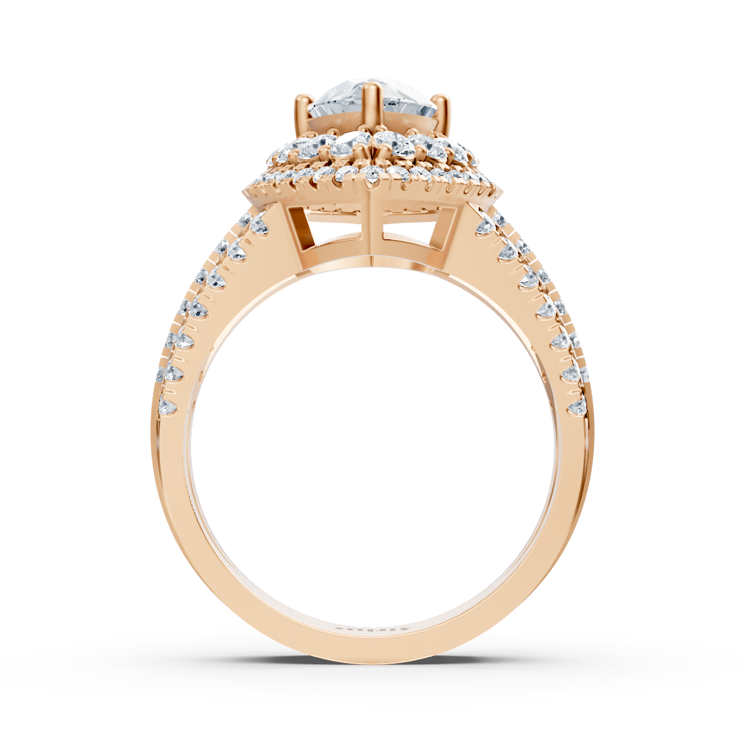 Prächtiger Roségoldring mit Marquise-Weißtopas und Diamanten - hochwertiger Schmuck von Rosy Lab Diamonds