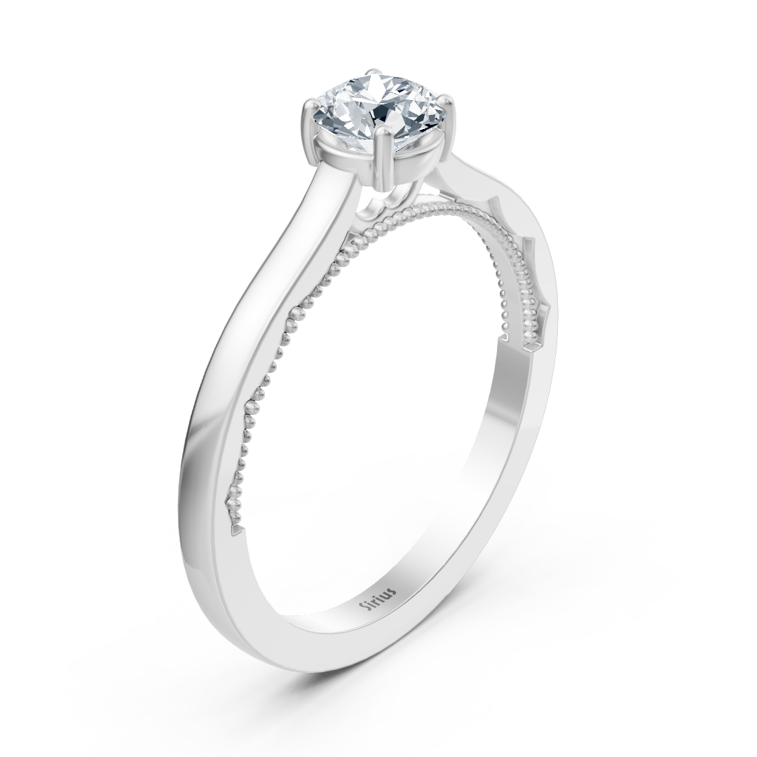 Klassischer Solitärring aus Weißgold mit 5 mm labordiamant - hochwertiger Schmuck von Rosy Lab Diamonds