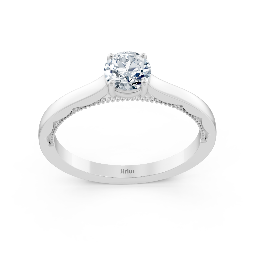 Klassischer Solitärring aus Weißgold mit 5 mm labordiamant - hochwertiger Schmuck von Rosy Lab Diamonds
