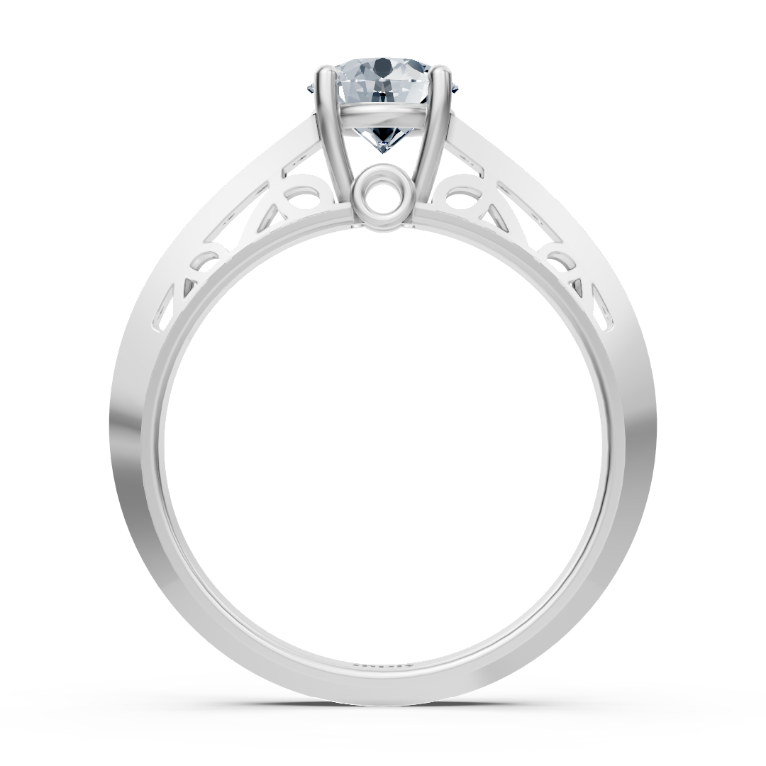 Ring mit Diamant & Diamanten in 14K Weißgold | Rosy – hochwertiger Schmuck von Rosy Lab Diamonds