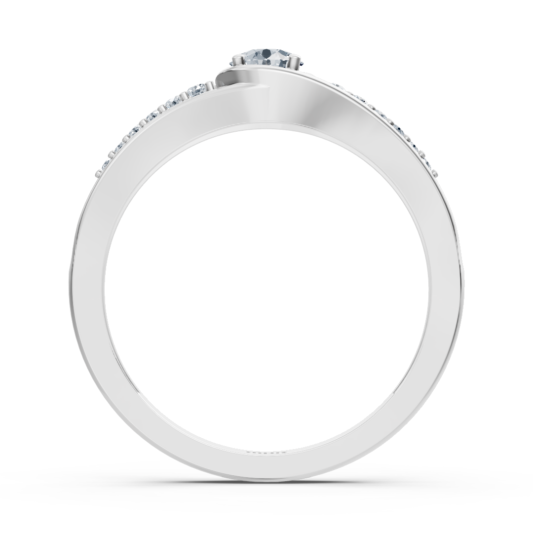 Bague en or blanc avec diamants de laboratoire scintillants et solitaire – Bijoux haut de gamme de Rosy Lab Diamonds