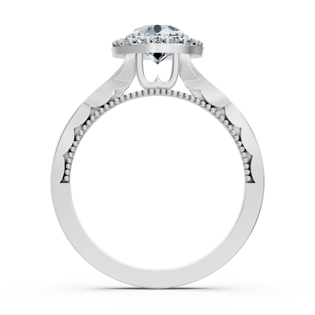 Weißgold-Halo-Solitärring mit labordiamanten - hochwertiger Schmuck von Rosy Lab Diamonds