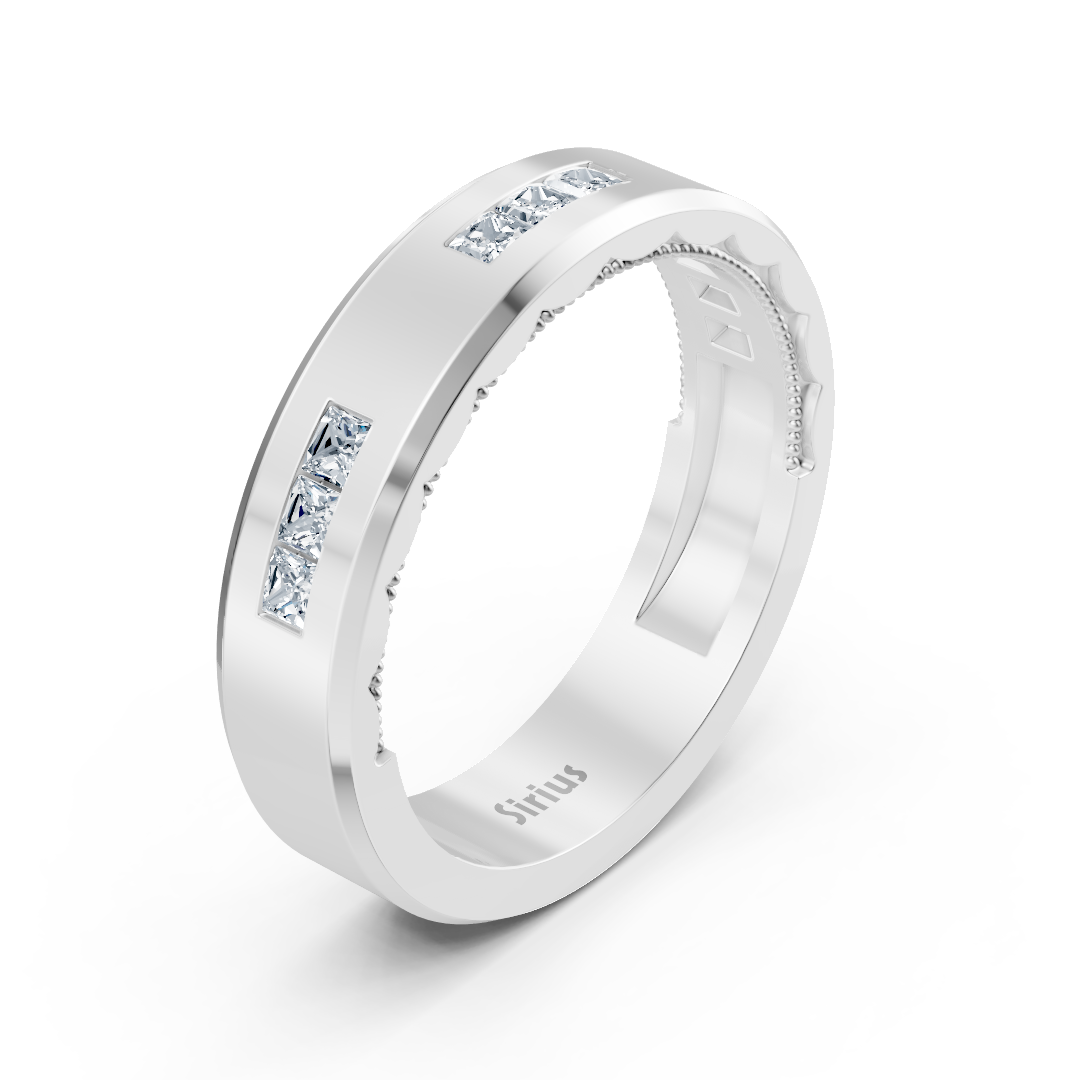 White gold ring with square-cut lab-grown diamonds - high-quality Jewelry from Rosy Lab Diamonds