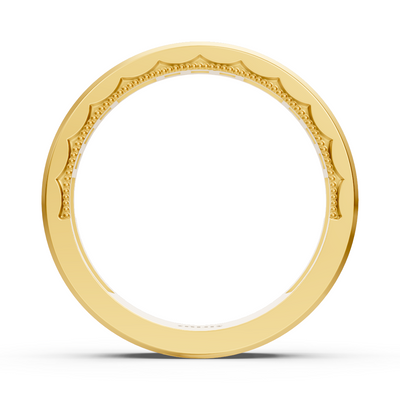 Zeitloser Gelbgoldring mit quadratischen labordiamanten