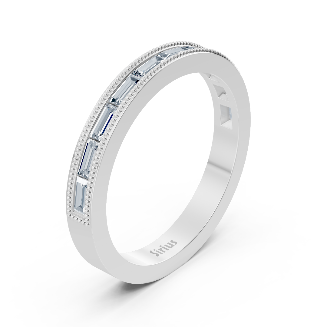 Weißgoldring mit Kanalfassung und rund geschliffenen labordiamanten - hochwertiger Schmuck von Rosy Lab Diamonds