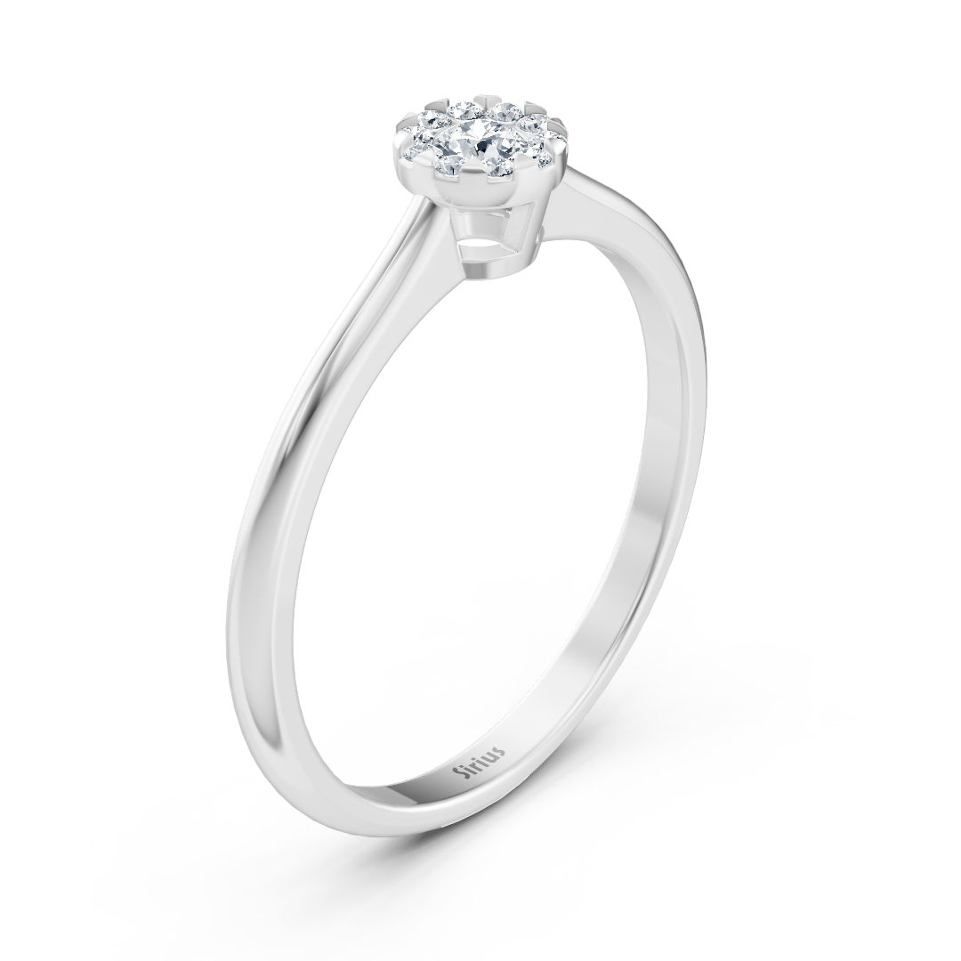 Classic solitaire diamond ring in 14K white gold