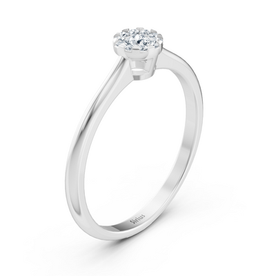 Classic solitaire diamond ring in 14K white gold