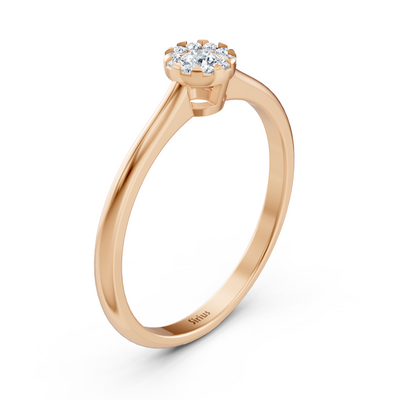 Classic solitaire diamond ring in 14K rose gold