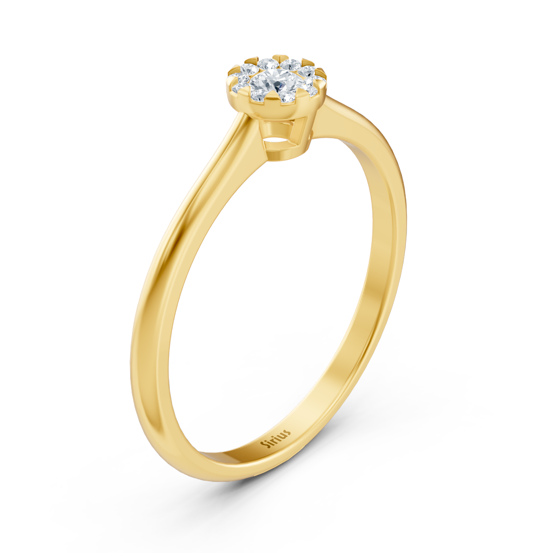 Classic solitaire diamond ring in 14K yellow gold