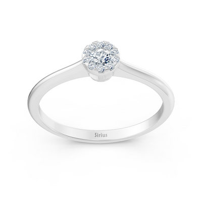Classic solitaire diamond ring in 14K white gold
