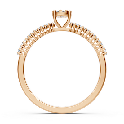 Zarter Diamantring mit Mittelstein – 14K Roségold