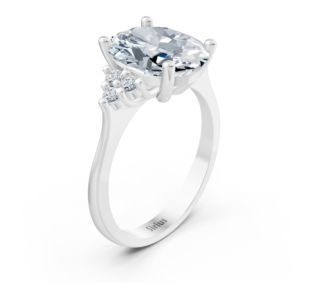 Elegant Look – White Gold Ring with Oval Lab-Grown Diamond