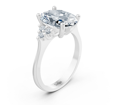Elegant Look – White Gold Ring with Oval Lab-Grown Diamond