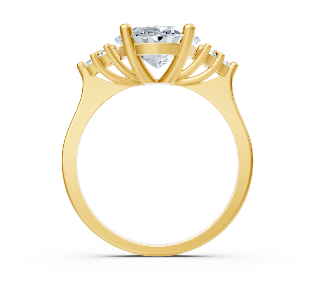 Muse dorée - bague en or jaune ornée d’un diamant ovale créé en laboratoire - Bijoux haut de gamme de Rosy Lab Diamonds