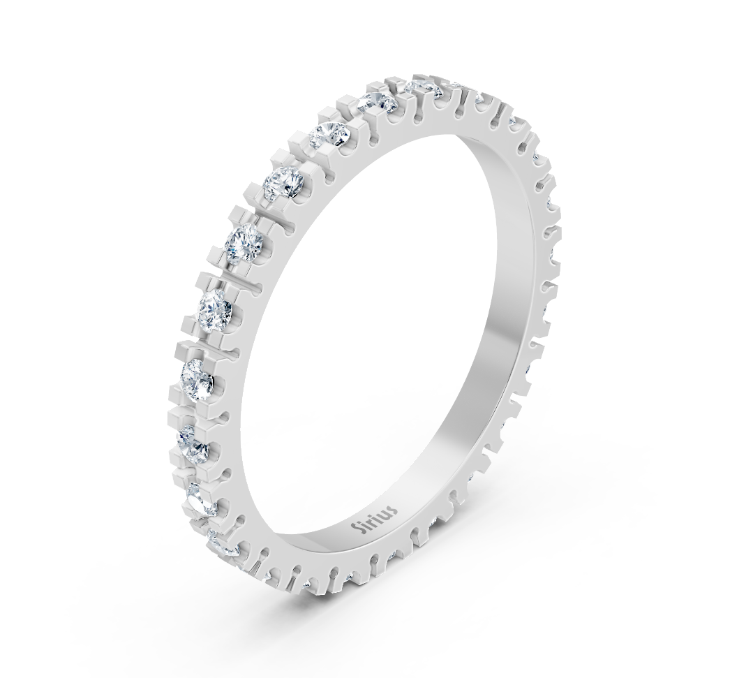 White Eternity – Weißgold Tamtur-Ring mit lab-grown Diamanten