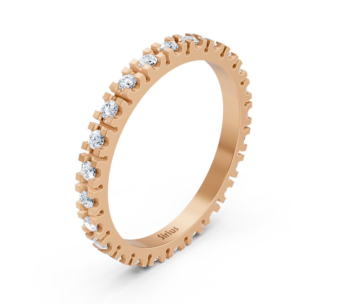 Rosé Eternity – Rose Gold Tamtur Ring with Lab-Grown Diamonds