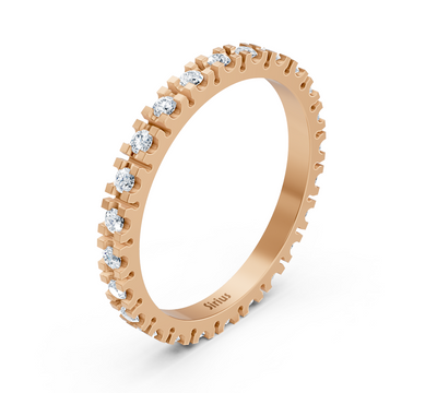 Rosé Eternity – Rose Gold Tamtur Ring with Lab-Grown Diamonds