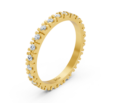 Eternal Shine – Yellow Gold Tamtur Ring with Lab-Grown Diamonds